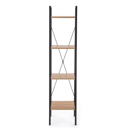  Polica za knjige NARVIK 148x34 cm crna/hrast sonoma Slike