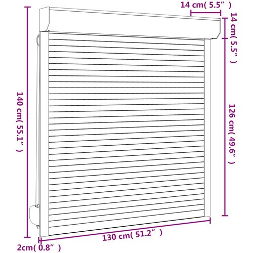  Roletna Antracit 130 x 140 cm Aluminij i poliuretan Slike