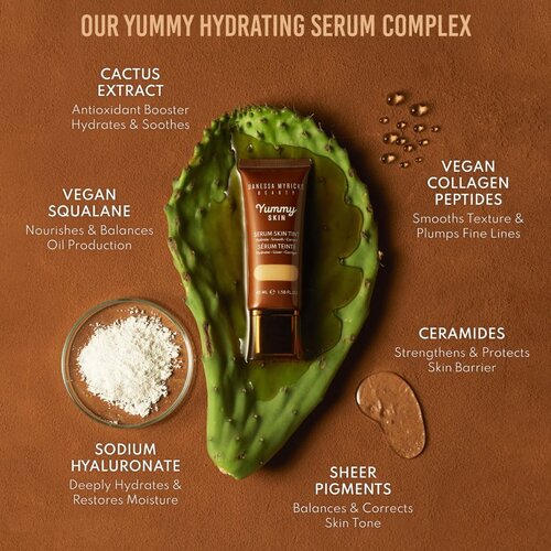 Danessa Myricks Beauty Yummy Skin Serum Skin Tint vlažilni tekoči puder z gladilnim učinkom odtenek 1.5 - Fair with Cool Undertones 45 ml Slike
