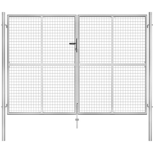  Vrtna vrata od pocinčanog čelika 300x175 cm srebrne boje Cijene