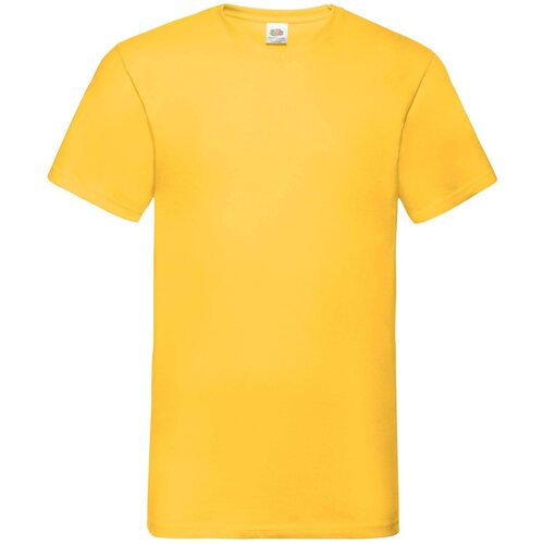 Fruit Of The Loom Ż&amp;oacute;łta koszulka męska Valueweight V-Neck Slike