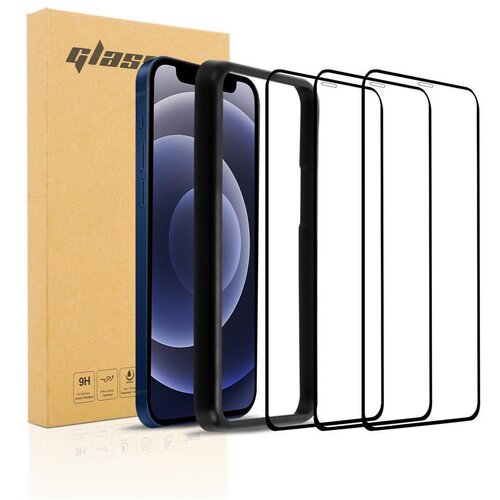 Cadorabo 3x Celotna zaščitna folija za zaslon, združljiva z Apple iPhone 12 PRO MAX v transparentna s črno - 3-pack Kaljeno steklo za zaščito zaslona s pripomočkom za namestitev, (20563037) Cene