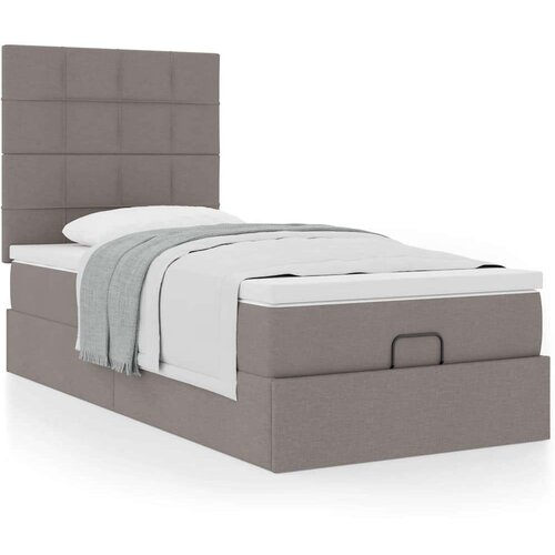 vidaXL Otomanski posteljni okvir z vzmetnico taupe 90x200 cm blago Cene