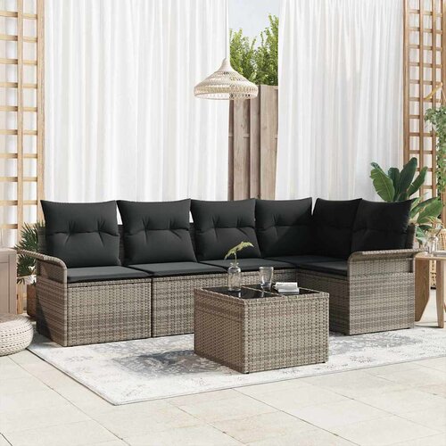  Sjedeća garnitura za vrt 6 kom. Siva poliratan 242,5 x 132,5 x 69 cm Cene