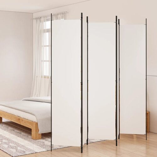 Sobna pregrada s 5 panela bijela 250 x 220 cm od tkanine Cene