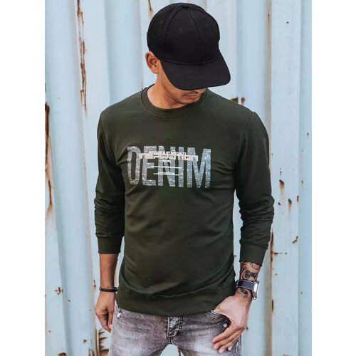 DStreet Bluza męska z nadrukiem khaki Slike