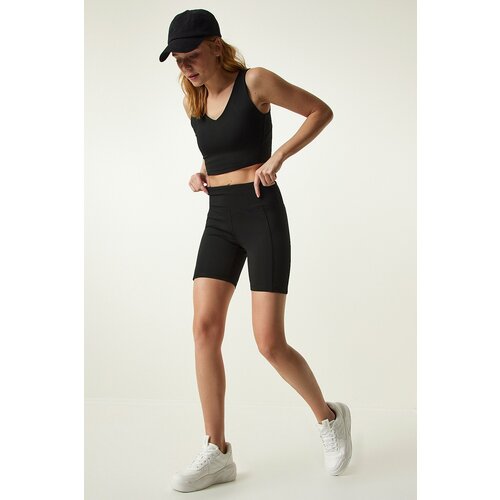 Happiness İstanbul Black Pocket Knitted Cycling Tights Slike