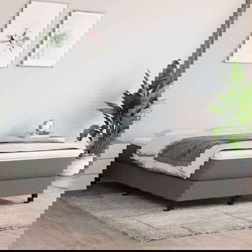 Krevet s oprugama i madracem tamnosivi 120 x 200 cm od tkanine Slike