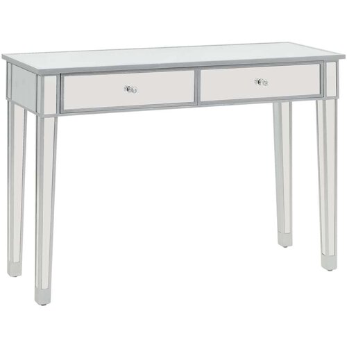 Zrcalna konzolna mizica MDF in steklo 106,5x38x76,5 cm, (20625503) Slike