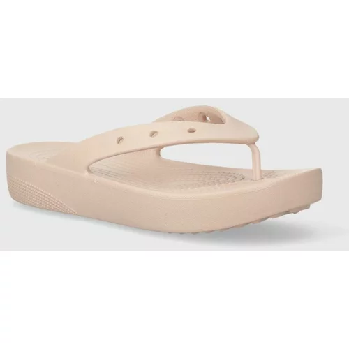 Crocs Japonke Classic Platform Flip ženske, roza barva, 207714