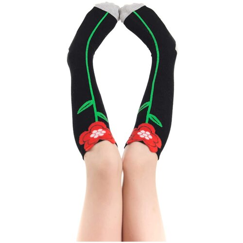 Mushi Socks - Black - Floral Slike