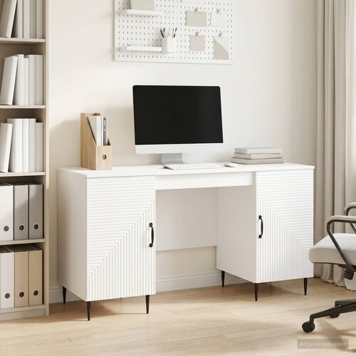  Stol Bijela visokog sjaja 142,5 x 50 x 75 cm Konstruirano drvo Cijene