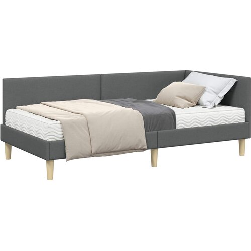 vidaXL Kotni okvir postelje z matrico Drugo 2 pcs Siva blago, (5000124128) Cene