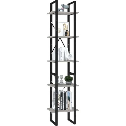 VidaXL Knjižna omara 5-nadstropna betonsko siva 40x30x175cm iverna pl. Slike