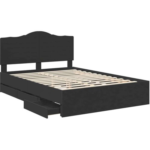  Okvir za krevet Crna 140 x 200 cm Inženjersko Drvo - Crna 140 x 200 cm Slike
