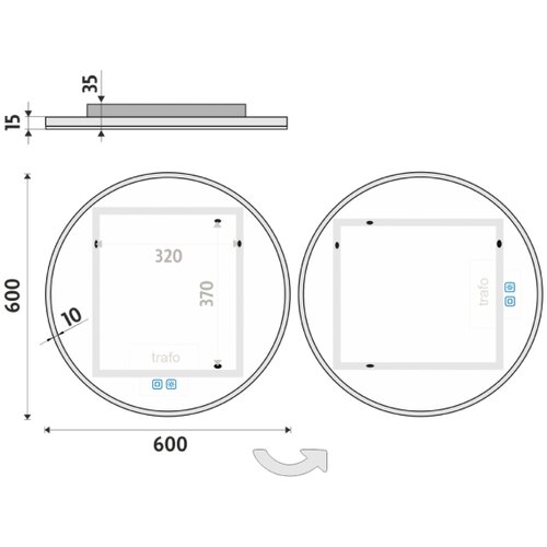  NIMCO ZP 26000RVX - LED ogledalo za kupatilo sa pozadinskim osvetljenjem 3000-6500K, prečnika 60 cm, IP44 Slike