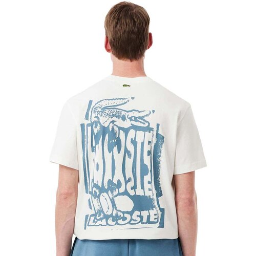 Lacoste Logo Graphic T-Shirt White/Blue Bijela Slike