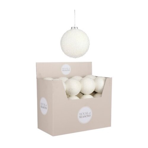 Dekordom novogodišnja dekoracija - hanging ball 10cm 1101097 - white - edl ( 041351 ) Cene