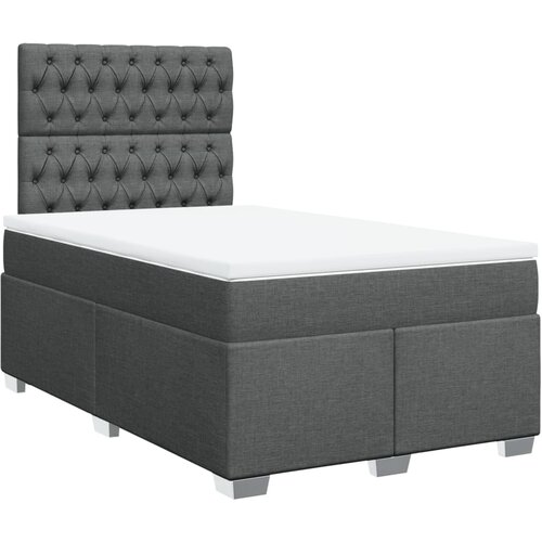 VidaXL Box spring postelja z vzmetnico temno siva 120x190 cm blago, (21307092) Slike