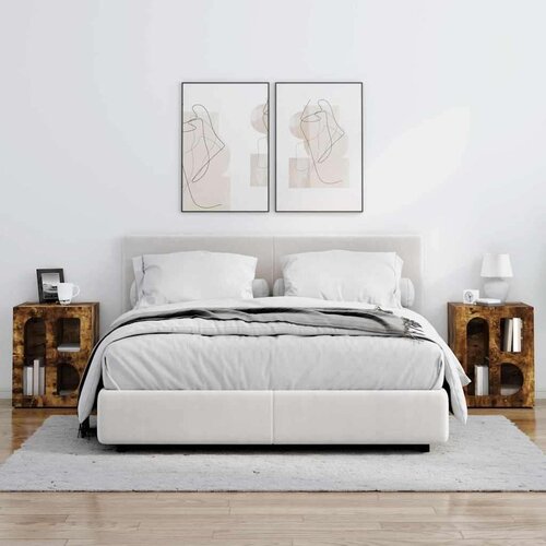  Noćni ormarić 2 pcs Dimljeni hrast 40 x 35 x 50 cm Slike