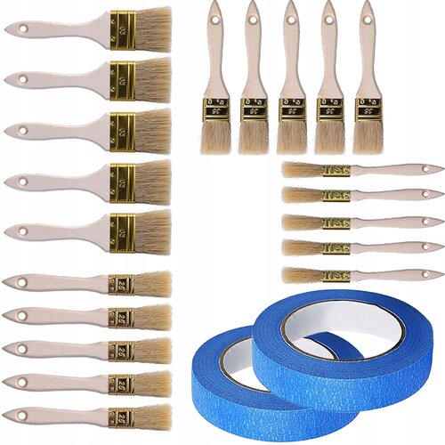 Rosfix SET ČOPIČEV IN MASKIRNIH TRAKOV &ndash; 20X NARAVNO VLAKNO, 15&ndash;50 MM, 2X TRAK 40 MM X 50 M, (5000036500) Cene