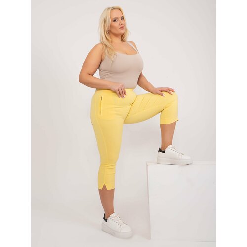 Fashion Hunters Light yellow fitted trousers size 3/4 plus Slike
