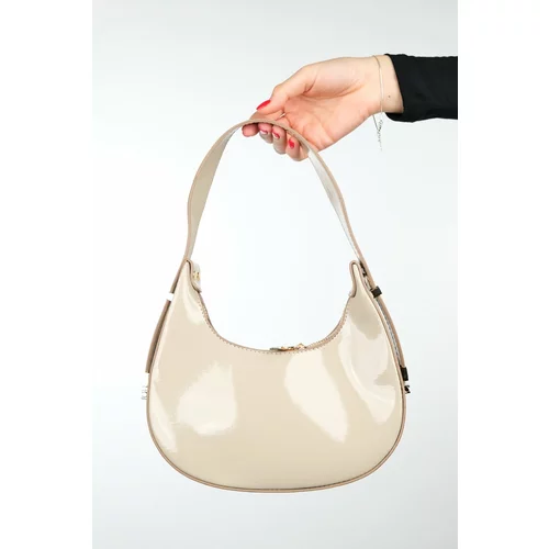 LuviShoes SUVA Beige Patent Leather Women's Handbag