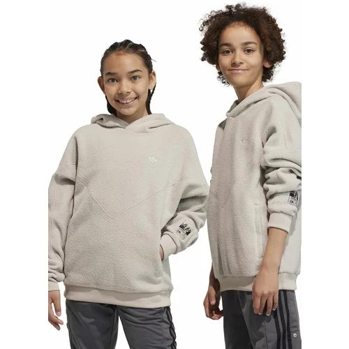Adidas Otroški pulover bež barva, s kapuco
