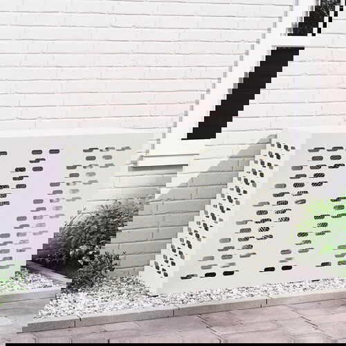 VidaXL Pokrov za klima uređaj Bijela Metal 110 x 50 x 80 cm Izdržljivo Slike