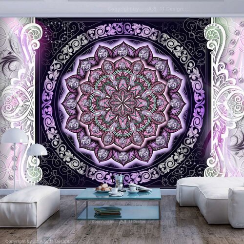  Samoljepljiva foto tapeta - Round Stained Glass (Violet) 441x315 Cijene