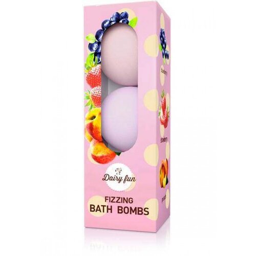 Delia DAIRY FUN &amp;Scaron;umeće kugle za kupanje 3 u pakovanju: Borovnica, jagoda, breskva 3x100g Slike