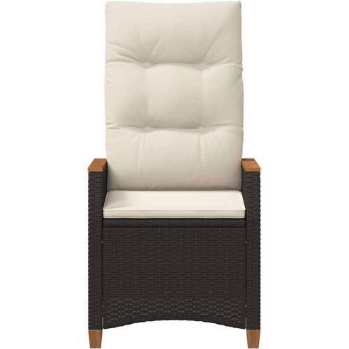  Ležaljka u vrtu Crna i Krema 64 x 57 5 x 112 cm poliratan - Crna i krem 2 Slike