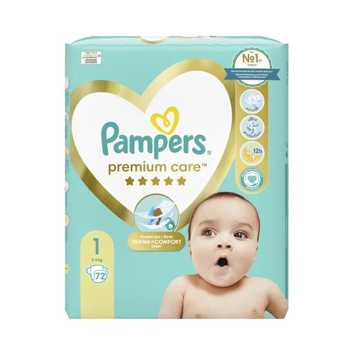 Pampers Premium Care pelene, veličina 1, 2-5 kg, 72 kom.