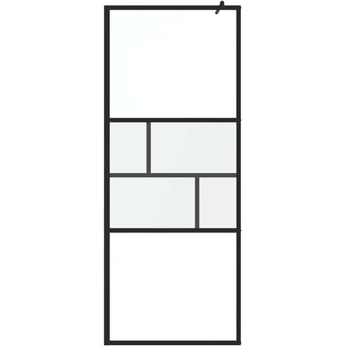  Zid za walk-in tu&amp;scaron; Crna 80 x 195 x 0.5 cm Staklo i aluminij Slike