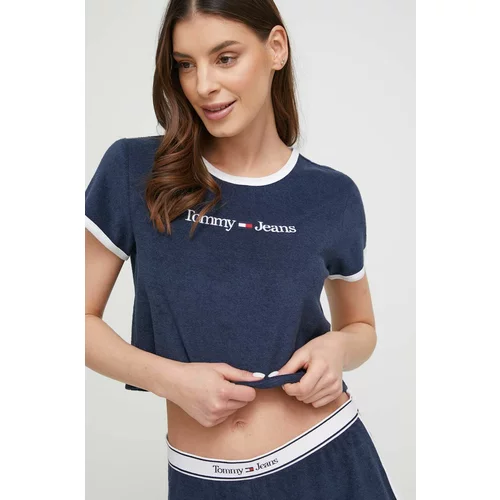 Tommy Jeans Kratka majica za plažo mornarsko modra barva