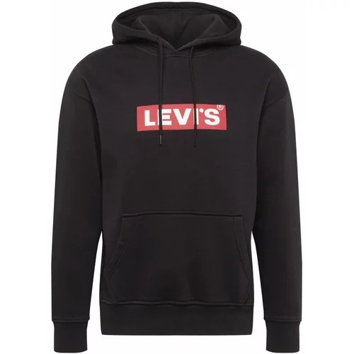 Levi's Sweater majica 'T3 RELAXD GRAPHIC HOODIE BLACKS' crvena / crna / bijela
