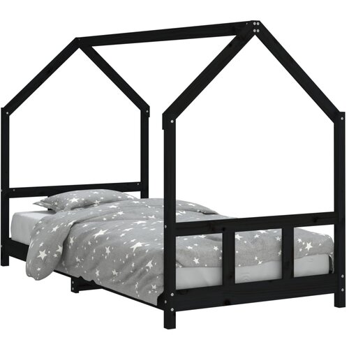 vidaXL Okvir za dječji krevet crni 90 x 190 cm od masivne borovine Cijene