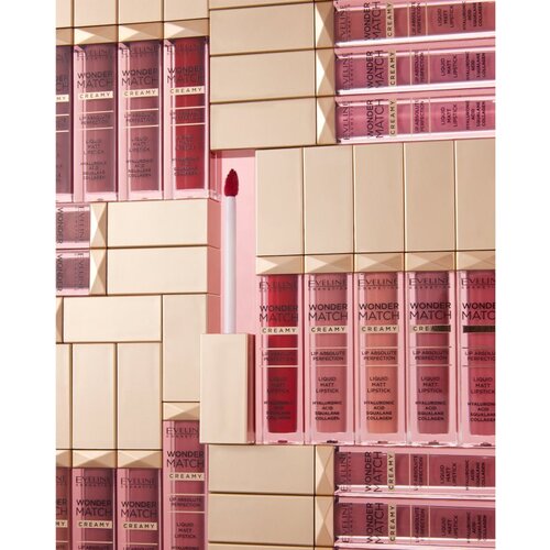Eveline Cosmetics Wonder Match dolgoobstojna tekoča mat &amp;scaron;minka s hialuronsko kislino odtenek 10 Berry Rose 6.8 ml Slike