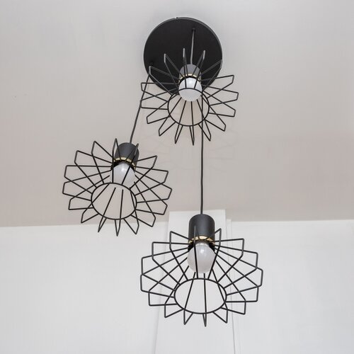  Visilica na sajli SOLANO 3xE27/15W/230V crna/zlatna Slike