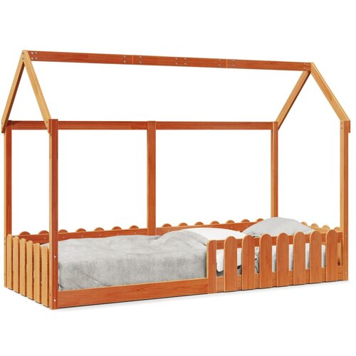 Maison Chic Otroška postelja - Otroški ležaj - Otroški posteljni okvir voščeno rjav 80x200 cm trdna borovina, (21698338) Cene