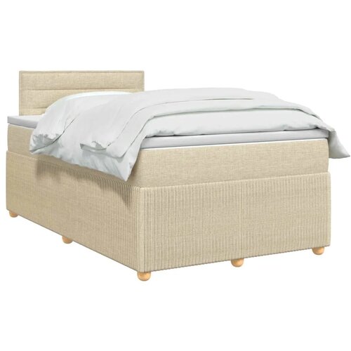  Boxspring krevet s madracem Krem 120 x 200 cm Tkanina - Krem 120 x 200 cm Dizajn linija Slike