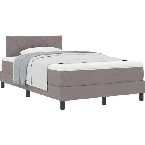 Box Postelja z vzmetnico z vzmetnico Taupe 120 x 190 cm blago, (5000127626) Cene