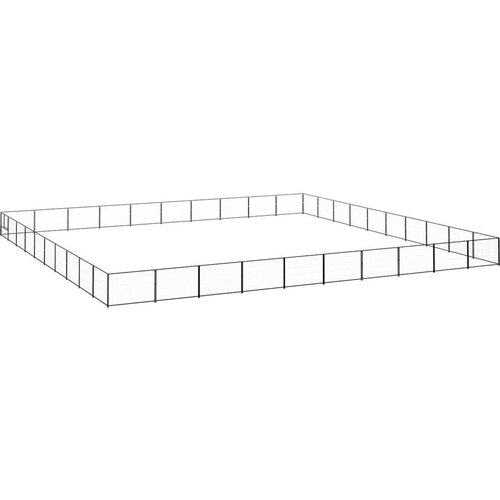 vidaXL kavez za pse crni 100 m² čelični Cene