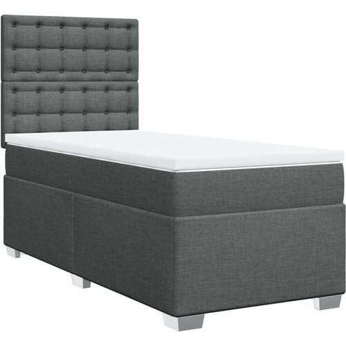 VidaXL Okvir kreveta s oprugama i madrac tamnosivi 80x200cm od tkanine Slike
