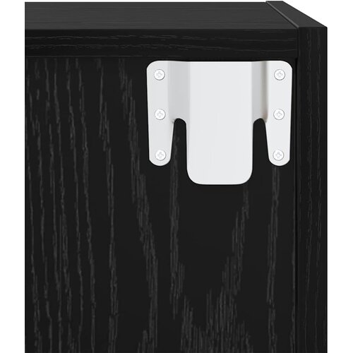  Set TV komoda Zidne 2 pcs Crni hrast 37 x 37 x 142,5 cm Slike