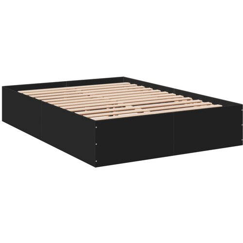 VidaXL Posteljni okvir črn 140x200 cm inženirski les, (21156001) Slike