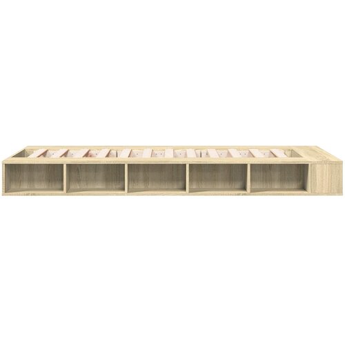  Okvir kreveta s pohranom s policom Hrast sonoma 80 x 200 cm Slike