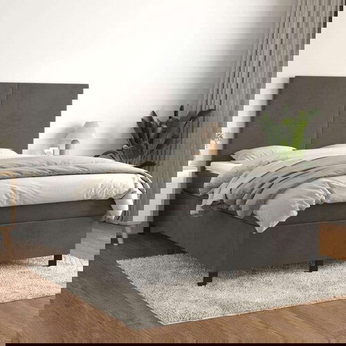  S oprugama i madracem tamnosivi 140x200 cm baršunasti Cene