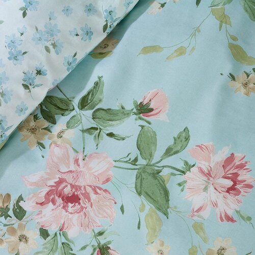 Catherine Lansfield Modra 3-delna posteljnina za zakonsko posteljo 200x200 cm Avebury Floral &amp;ndash; Slike
