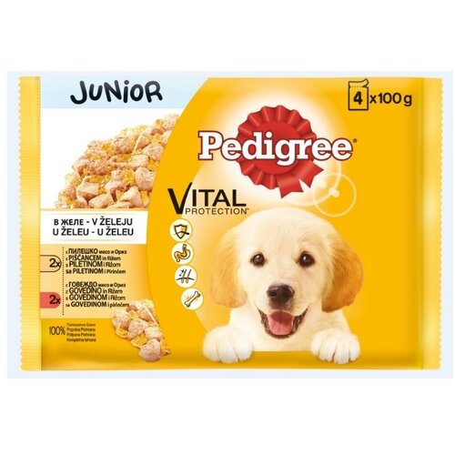 Pedigree junior piletina i ćretina hrana za pse 4x100g Cene